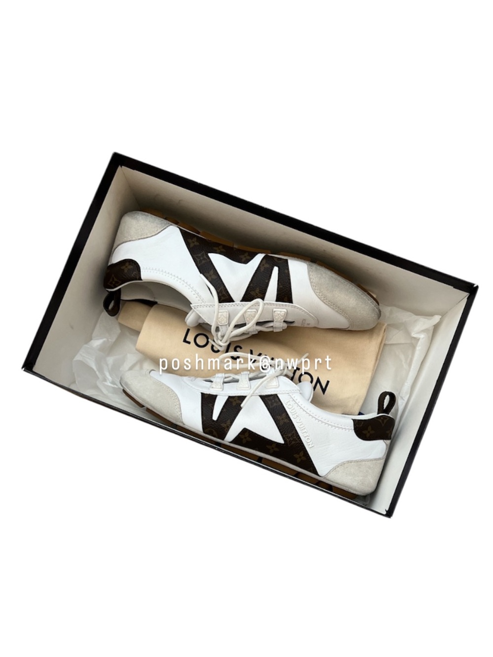 Louis Vuitton 💯 Sneakerina LV Monogram Sneakers White 37 7 Box - Picture 3 of 13